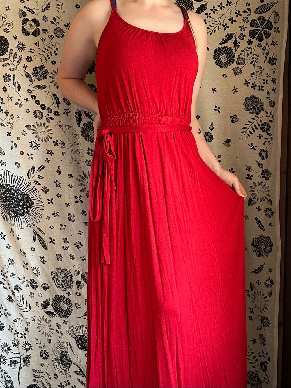 Old Navy • 2011 Red Waist Tie Maxi Dress